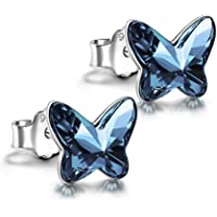 ANGEL NINA Regalos Dia De La Madre- aretes para mujer- serie mariposa- plata 925 con Cristal de Austria- cada momento…